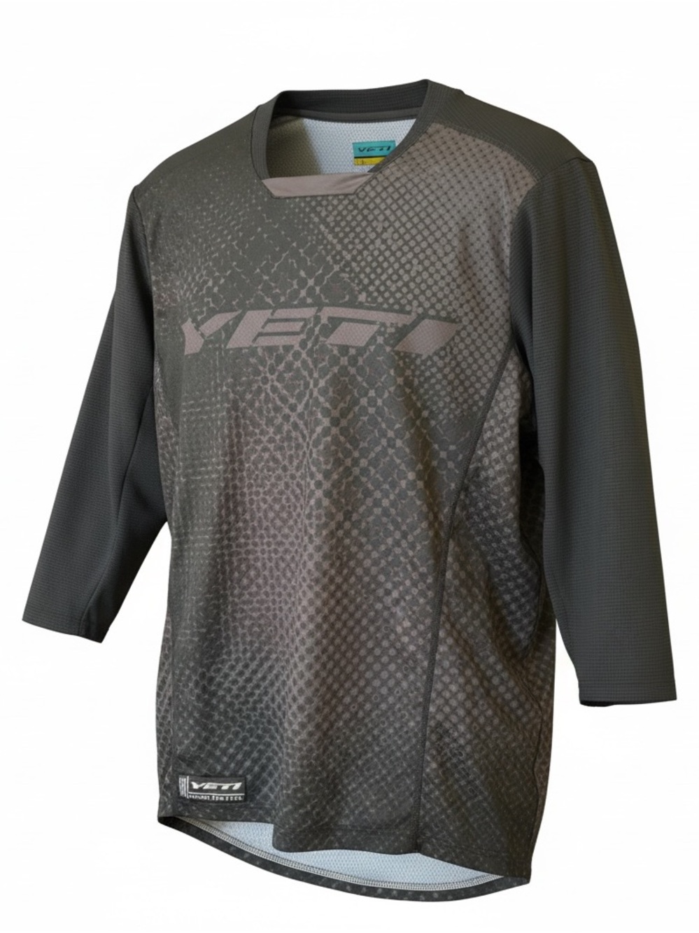 Yeti Grey Men's 3/4 Sleeve Bike Racing Performance Shirt Size L
